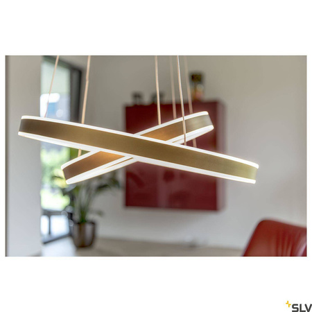 SLV lampa wisząca LED One Double Phase 35W 1270lm 2700/3000K 130° ściemnialna mosiężna Ø60cm 1005178