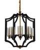 Lumina Deco żyrandol / lampa wisząca Vigatto W8 8xE27 czarno/mosiężna LDP 1224-8 (BK+MD)
