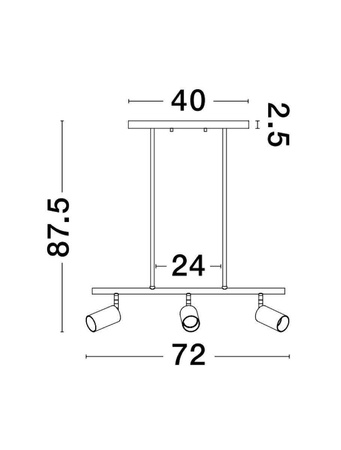 Luces Exclusivas lampa wisząca (reflektorki) Cayes 3xGU10 czarno/złota LE42926