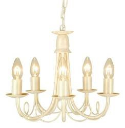 Elstead żyrandol / lampa wisząca Minster 5xE14 kość słoniowa/złota MN5-IV-GOLD