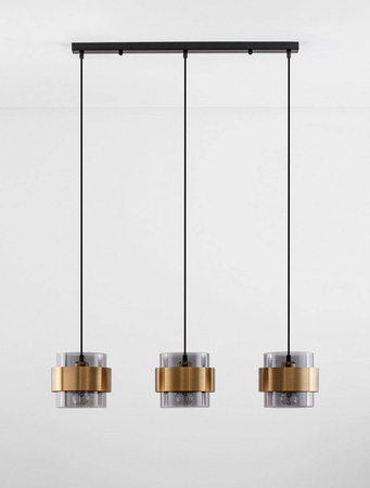 Luces Exclusivas lampa wisząca Vieja 3xΕ27 czarno/złota LE42625