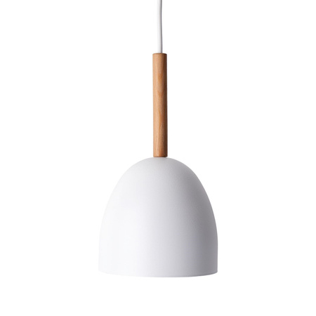 TK Lighting lampa wisząca Nord E27 biało/drewniana 4868