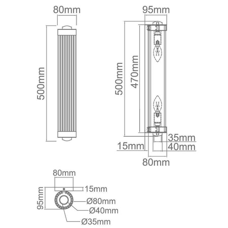 Orlicki Design kinkiet Fiatto Old Gold Parette 2xE14 złoty OR81572