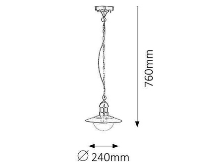 Rabalux lampa wisząca zewnętrzna Oslo E27 chrom IP44 8764