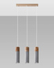 Sollux lampa wisząca Zane 3 3xGU10 szaro/drewniana SL.0967