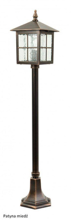 Su-ma lampa stojąca zewnętrzna Wenecja E27 czarna/patyna 106cm IP43 K 5002/2/KW