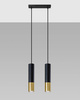 Sollux lampa wisząca Loopez 2 2xGU10 czarno/złota SL.0953