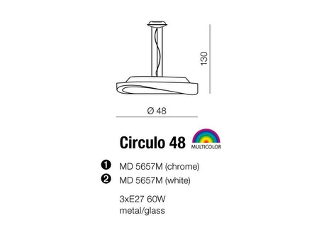 Azzardo lampa wisząca Circulo 3xE27 biała Ø48cm AZ0987