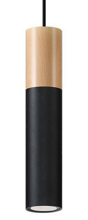 Sollux lampa wisząca Pablo GU10 czarno/drewniana SL.0632