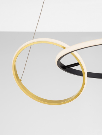 Luces Exclusivas lampa wisząca LED Chulumani ściemnialna Ø 63 cm 36W 1620lm 3200K IP20 czarno/złota LE44820