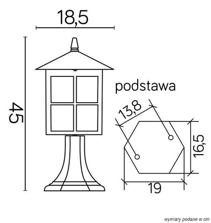 Su-ma lampa stojąca zewnętrzna Wenecja E27 czarna/patyny 45cm IP43 K 4011/1/KW