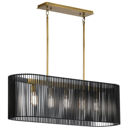 Quintiesse lampa wisząca Linara 5xE27 czarno/mosiężna QN-LINARA-ISLE-BK