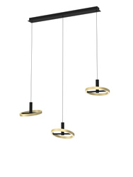 Aviano Lighting lampa wisząca LED Brest ściemnialna 26W 3000lm 3000K czarno/złota 7016-304