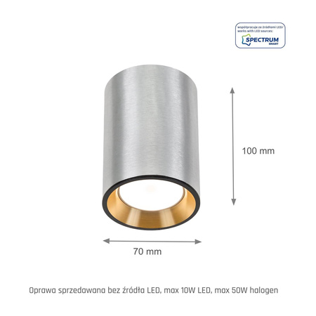 Spectrum plafon techniczny Chloe Mini GU10 srebrny SLIP005014