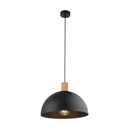 TK Lighting lampa wisząca Oslo E27 czarno/drewniana 4852