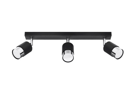 Sollux plafon (reflektorki) Nero 3 3xGU10 czarny/chrom SL.1066