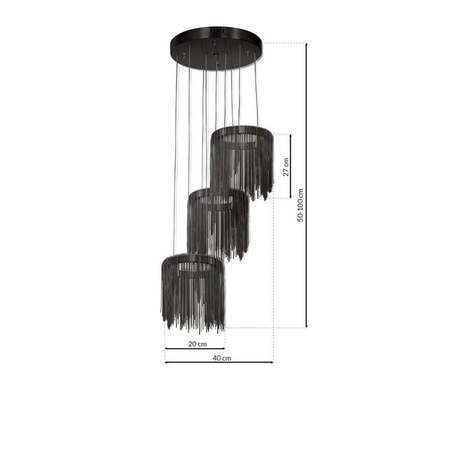 Milagro lampa wisząca LED Cascata Satin 54W 1350lm 3000K czarna ML3793
