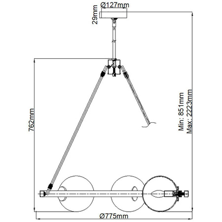 Quintiesse lampa wisząca Harper 5xE14 nikiel QN-HARPER5