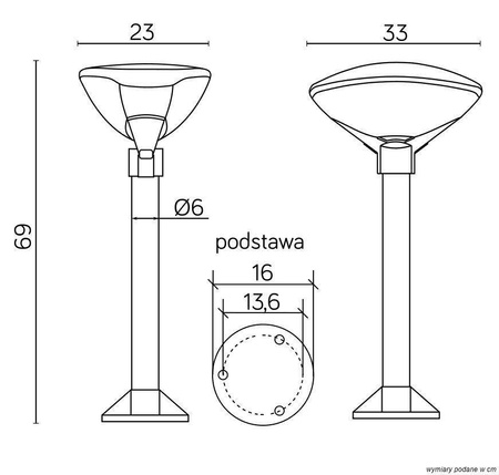 Su-ma lampa stojąca zewnętrzna E27 czarno/antracytowa 69cm IP54 TEO 3