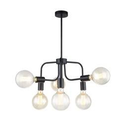 Italux żyrandol / plafon Kristy 6xE27 czarny MDM-3678/6 BK