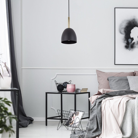 TK Lighting lampa wisząca Nord E27 czarno/drewniana 4870