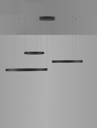 Luces Exclusivas lampa wisząca LED Bari ściemnialna Ø 40-60-80 cm 180W 8891lm 3000K IP20 czarna LE44317