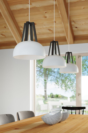 Sollux lampa wisząca Casco E27 biało/czarna SL.0387