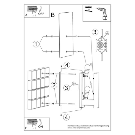 Sollux kinkiet Lappo E14 wenge SL.1096