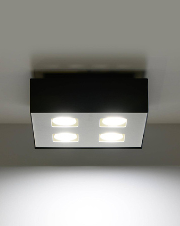 Sollux plafon Mono 4 4xGU10 biało/czarny SL.0073