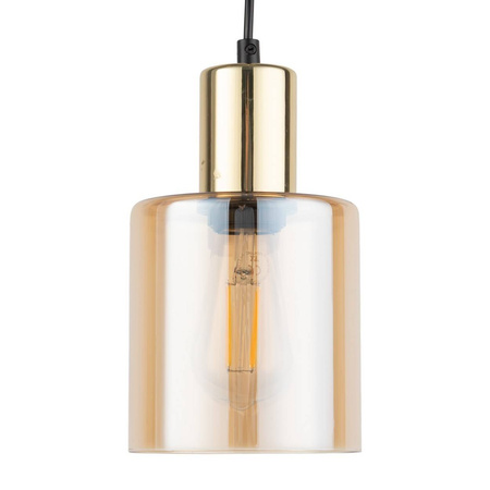TK Lighting lampa wisząca Sierra E27 czarno/bursztynowa 6665