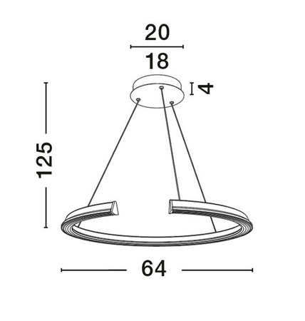 Luces Exclusivas lampa wisząca LED Orinoco ściemnialna Ø 64 cm 48W 2878lm 3500K IP20 chrom LE44530