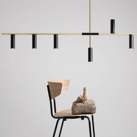 Aldex żyrandol / plafon Trevo 6xGU10 czarno/mosiężny 1083K40