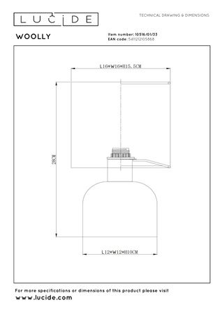 Lucide lampa stołowa Woolly Ø 16 cm 1xE14 zielona 10516/01/33