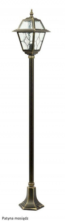 Su-ma lampa stojąca zewnętrzna Witraż E27 czarna/patyna 160cm IP43 K 5002/1/N