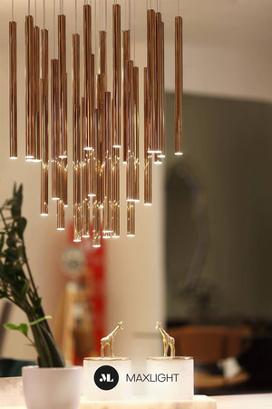 Maxlight lampa wisząca LED Organic I 33x1W + 4x3W 2200lm 3000K ściemnialna miedź Ø62cm P0174D