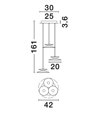 Luces Exclusivas lampa wisząca LED Guanay ściemnialna Ø 42 cm 14W 280lm 3000K IP20 czarno/złota LE44742