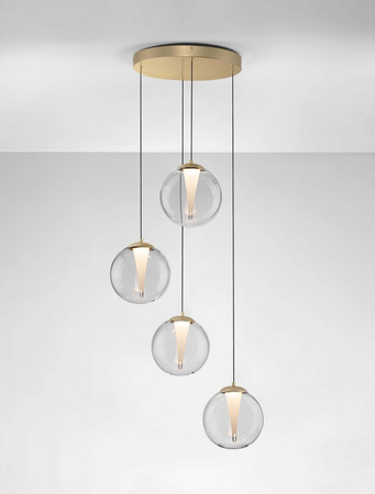 Luces Exclusivas lampa wisząca LED Hualmay ściemnialna Ø 56 cm 25W 1756lm 3000K IP20 złota LE44834