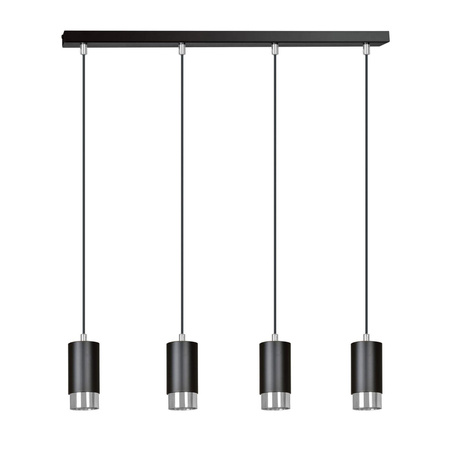 Emibig lampa wisząca Fumiko 4 4xGU10 czarny/chrom 816/4