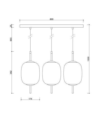 Ummo lampa wisząca Epli Mini 3L 3xG9 biało/czarna EM0322PL