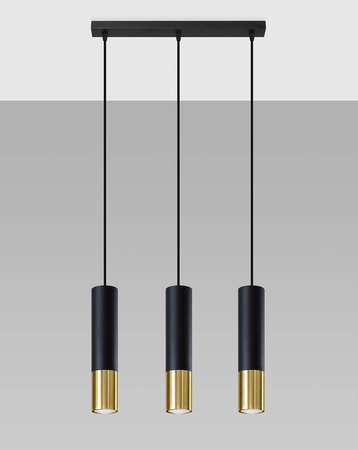 Sollux lampa wisząca Loopez 3L 3xGU10 czarno/złota SL.0954