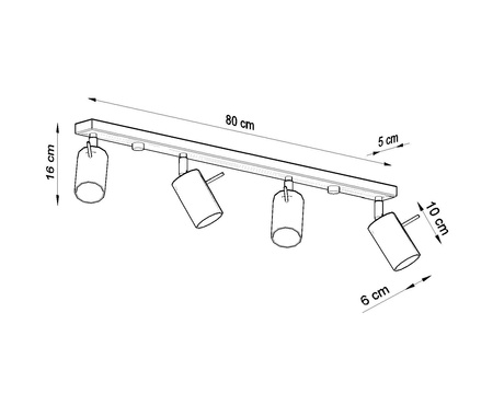 Sollux plafon (reflektorki) Ring 4l 4xGU10 czarny SL.0332
