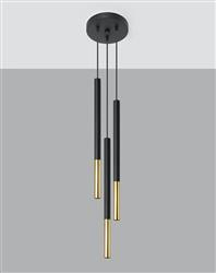Sollux lampa wisząca Mozaica 3P 3xG9 czarno/złota SL.0893