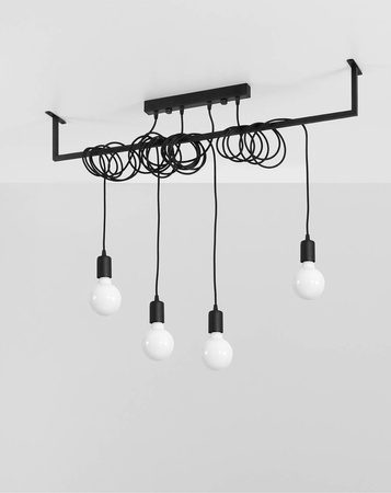 Sollux lampa wisząca Salamanca 4 4xE27 czarna SL.0895