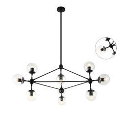 Orlicki Design żyrandol / lampa wisząca Bao Nero Claro 10xE27 czarna OR80094