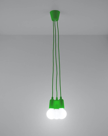 Sollux lampa wisząca Diego 3 E27 zielona SL.0582