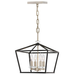 Quintiesse lampa wisząca Stinson 4xE14 czarna/nikiel QN-STINSON-4P-M-BK