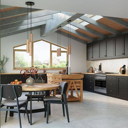 Sollux lampa wisząca Lino 3xGU10 czarno/drewniana SL.1012