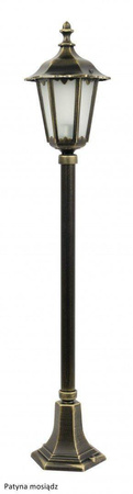 Su-ma lampa stojąca zewnętrzna Retro Midi E27 czarna/patyna 106cm IP43 K 5002/2/M