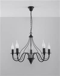 Sollux żyrandol / lampa wisząca Minerwa 5 5xE14 czarna SL.0218