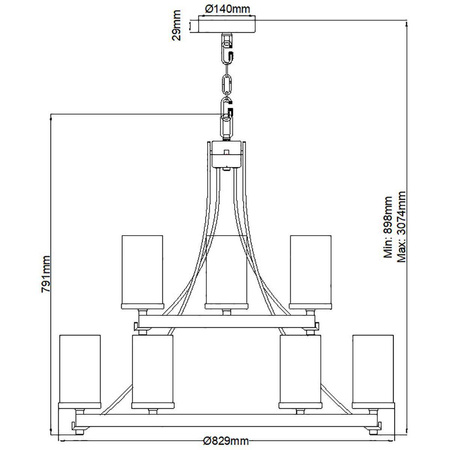 Quintiesse lampa wisząca Angelo 9xE27 stalowa QN-ANGELO9